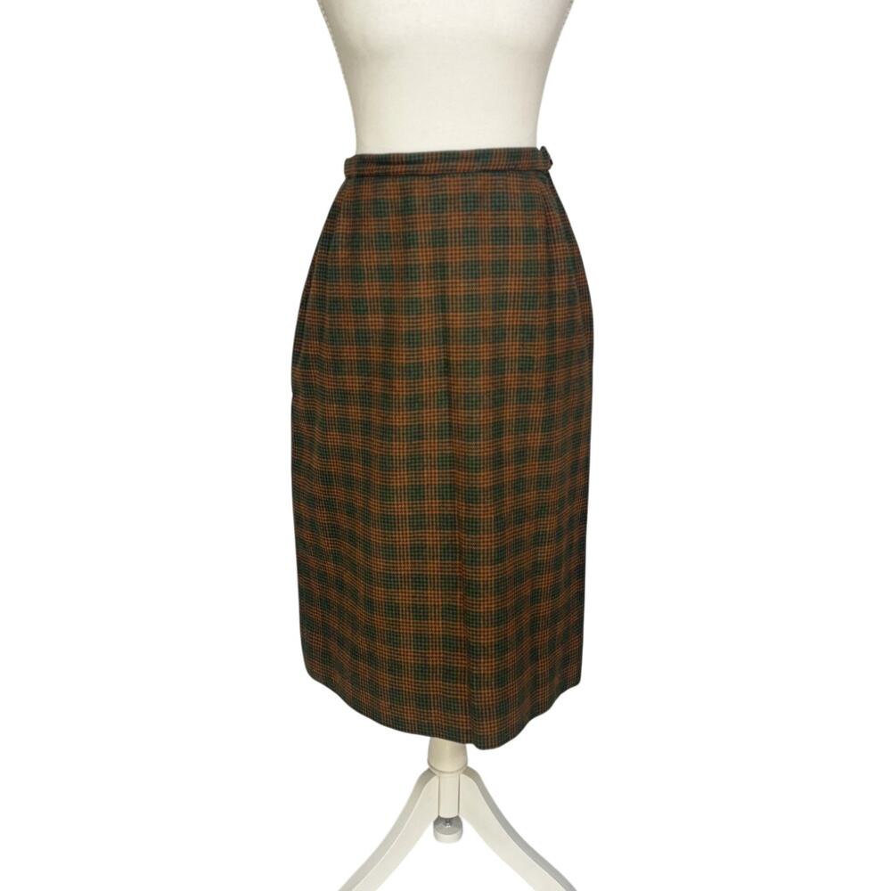 Vintage European Houndstooth Overcheck Pencil Skirt Evermore XS/S 36 Fall Autumn
